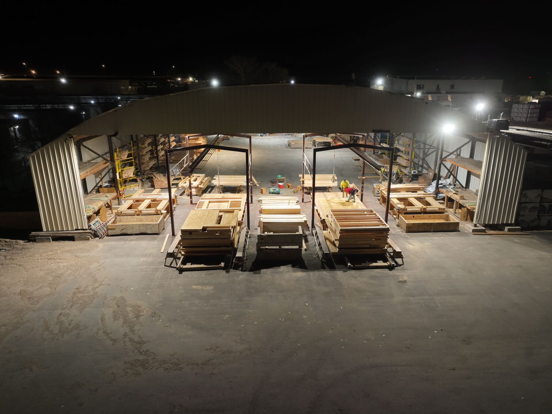 Second shift running panels under lights